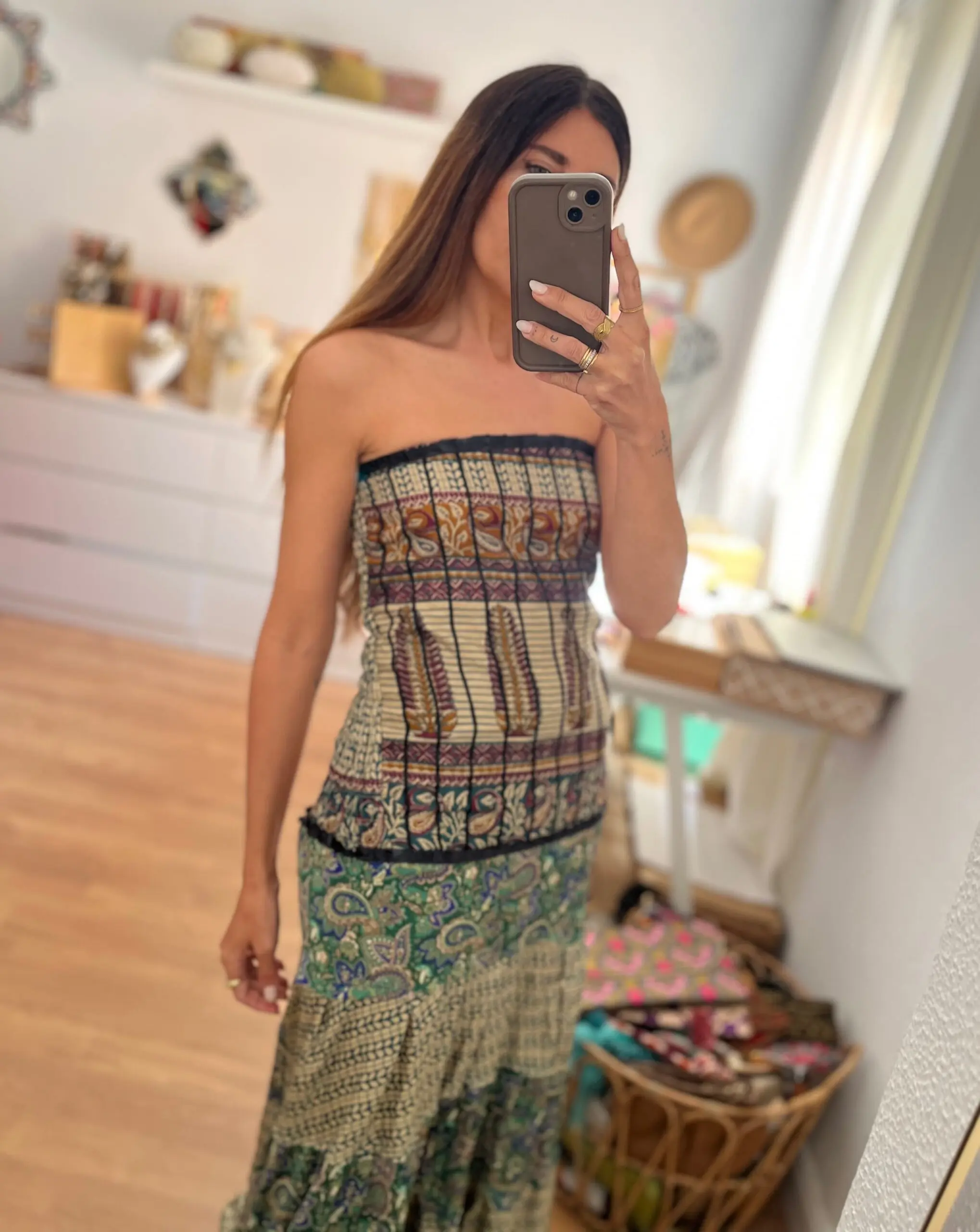 Vestido India verde - Imagen 3