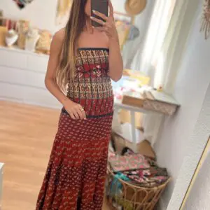 Vestido India burdeos