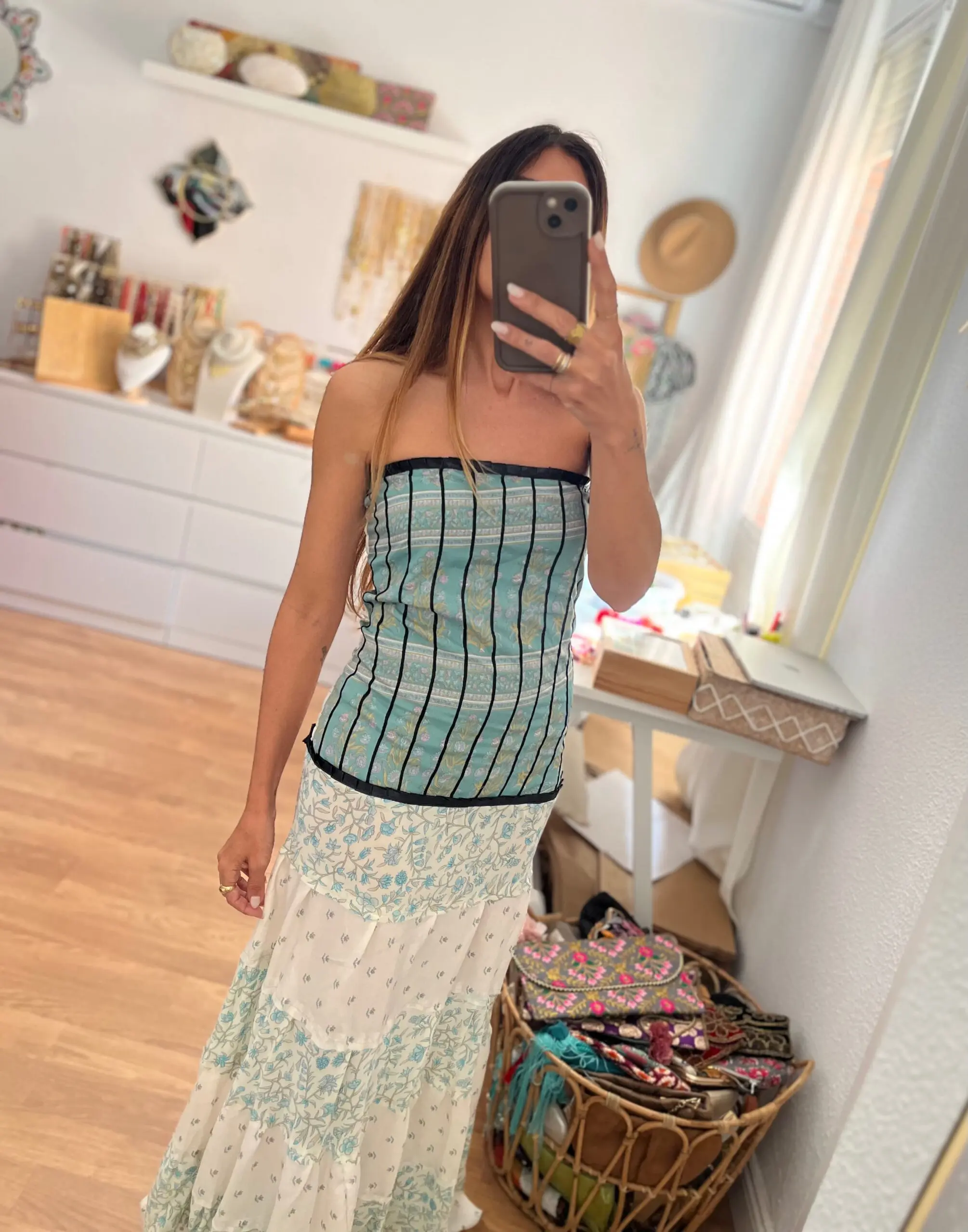 Vestido India turquesa - Imagen 3