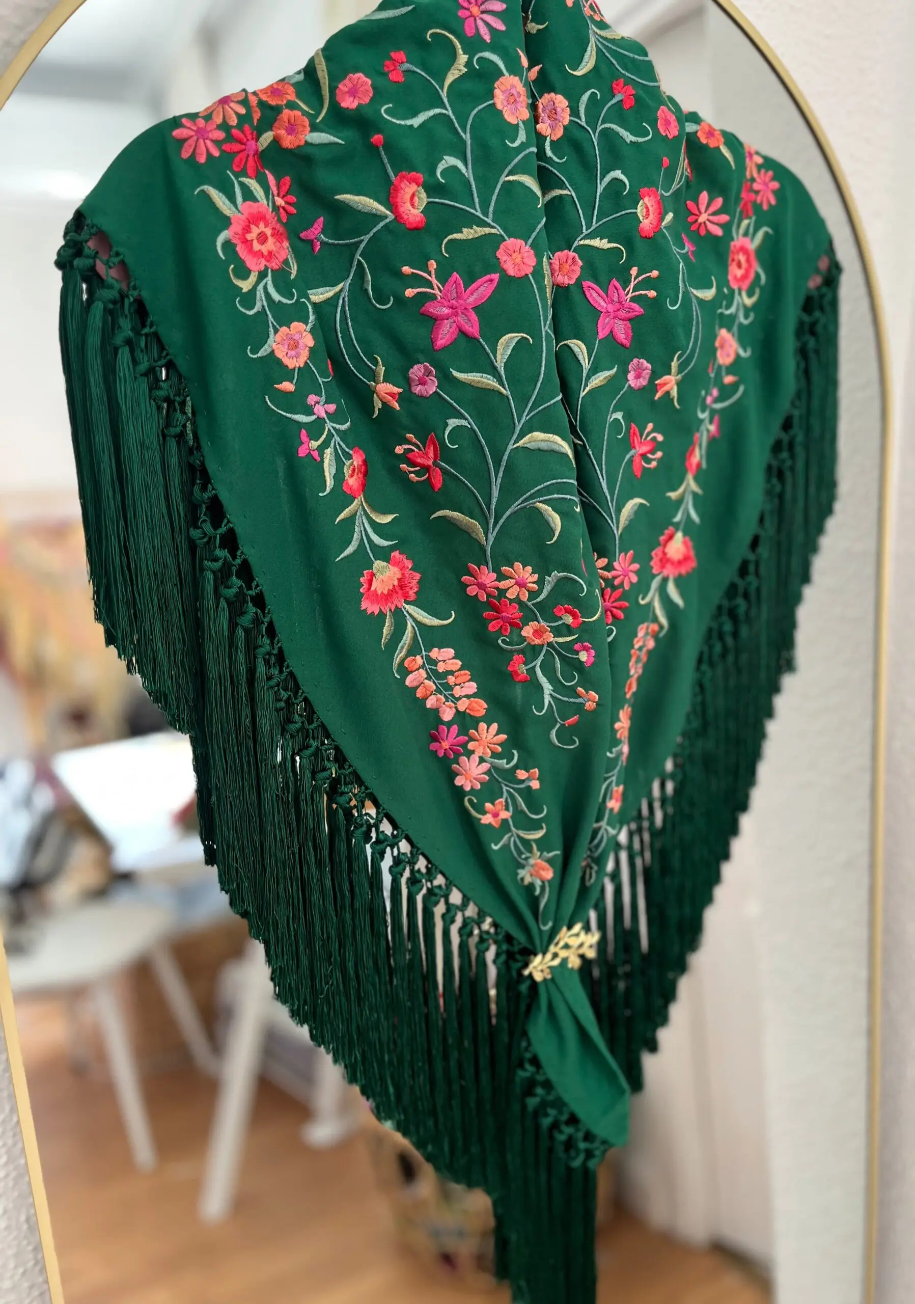 Mantoncillo vera verde y coral - Imagen 4