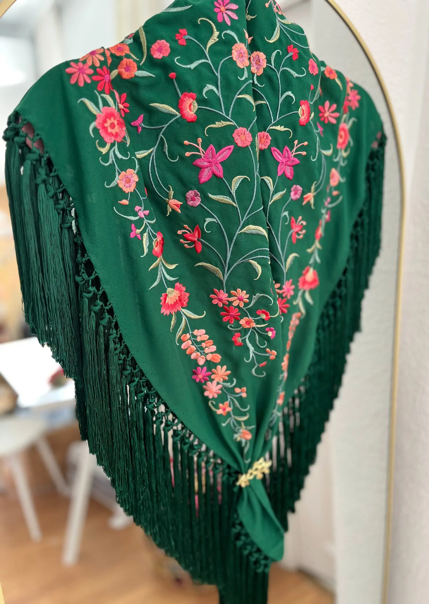 Mantoncillo vera verde y coral - Imagen 3