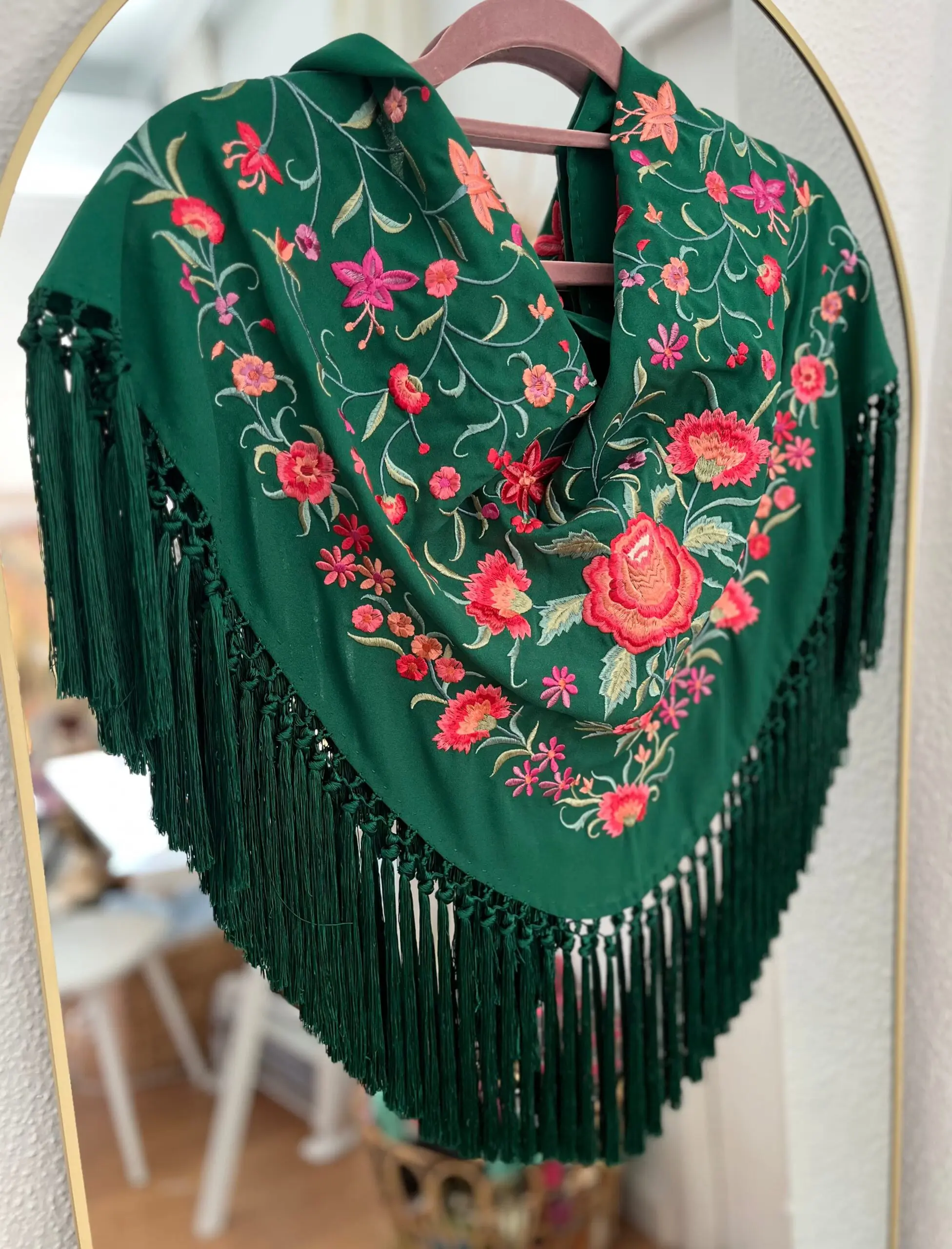 Mantoncillo vera verde y coral - Imagen 5