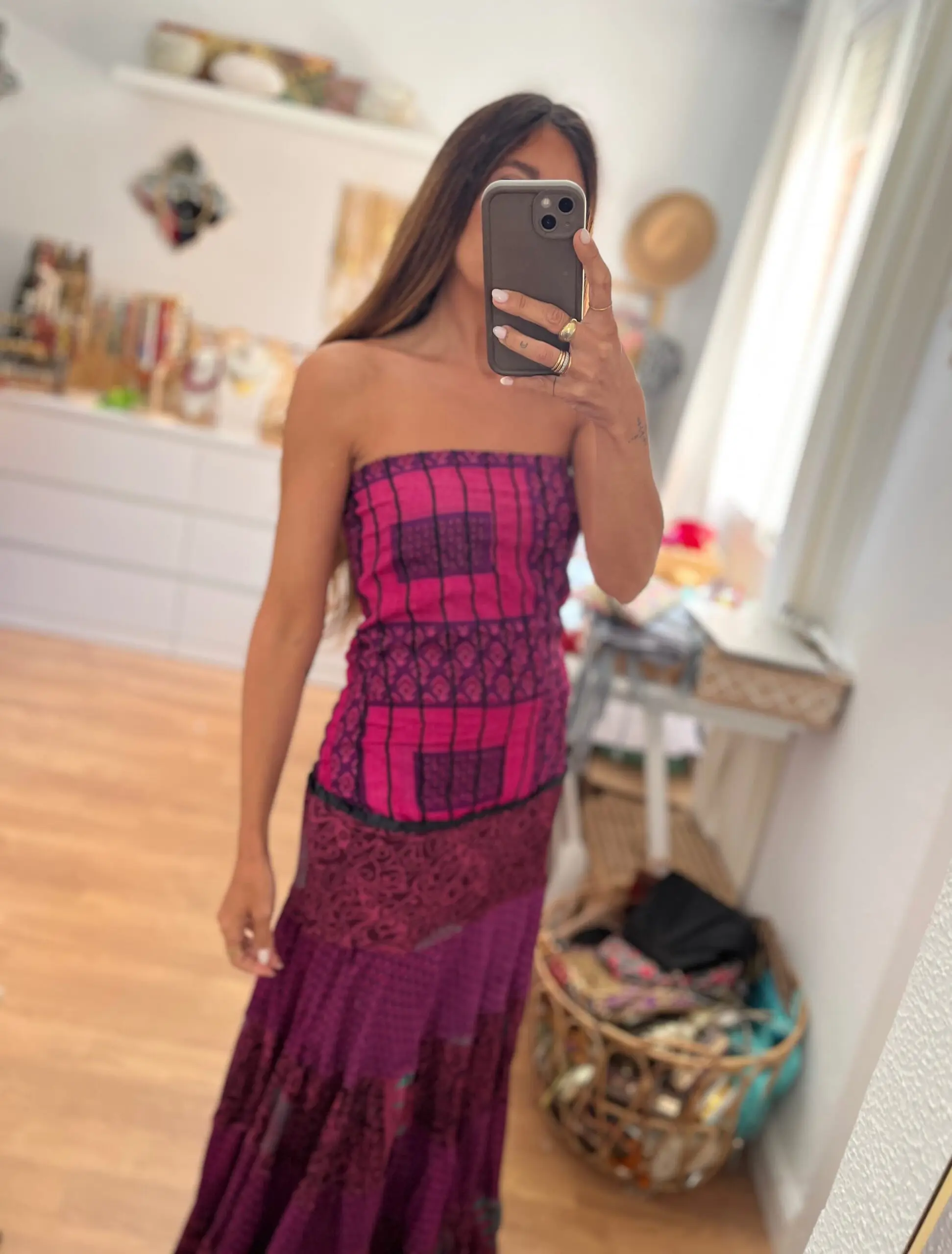 Vestido India fresa - Imagen 2