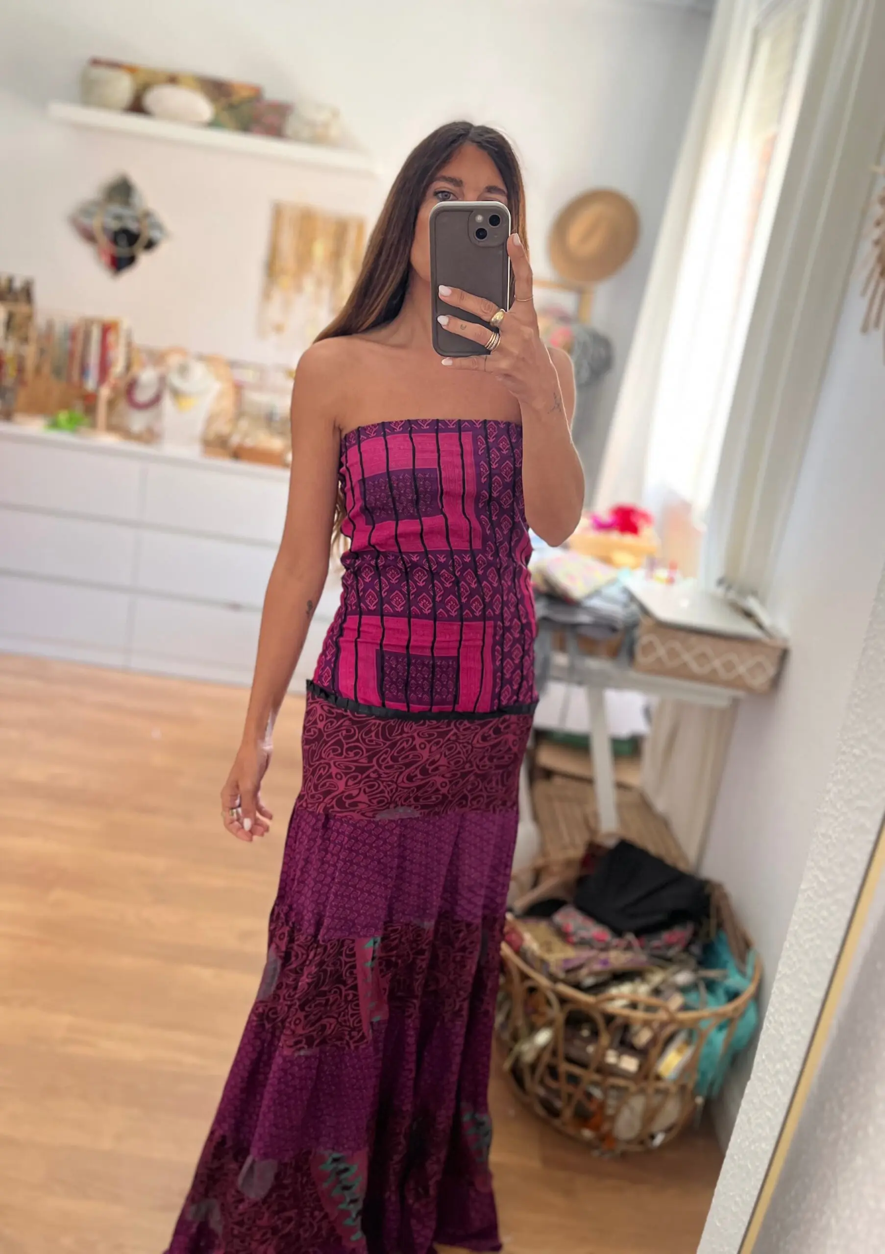 Vestido India fresa - Imagen 3