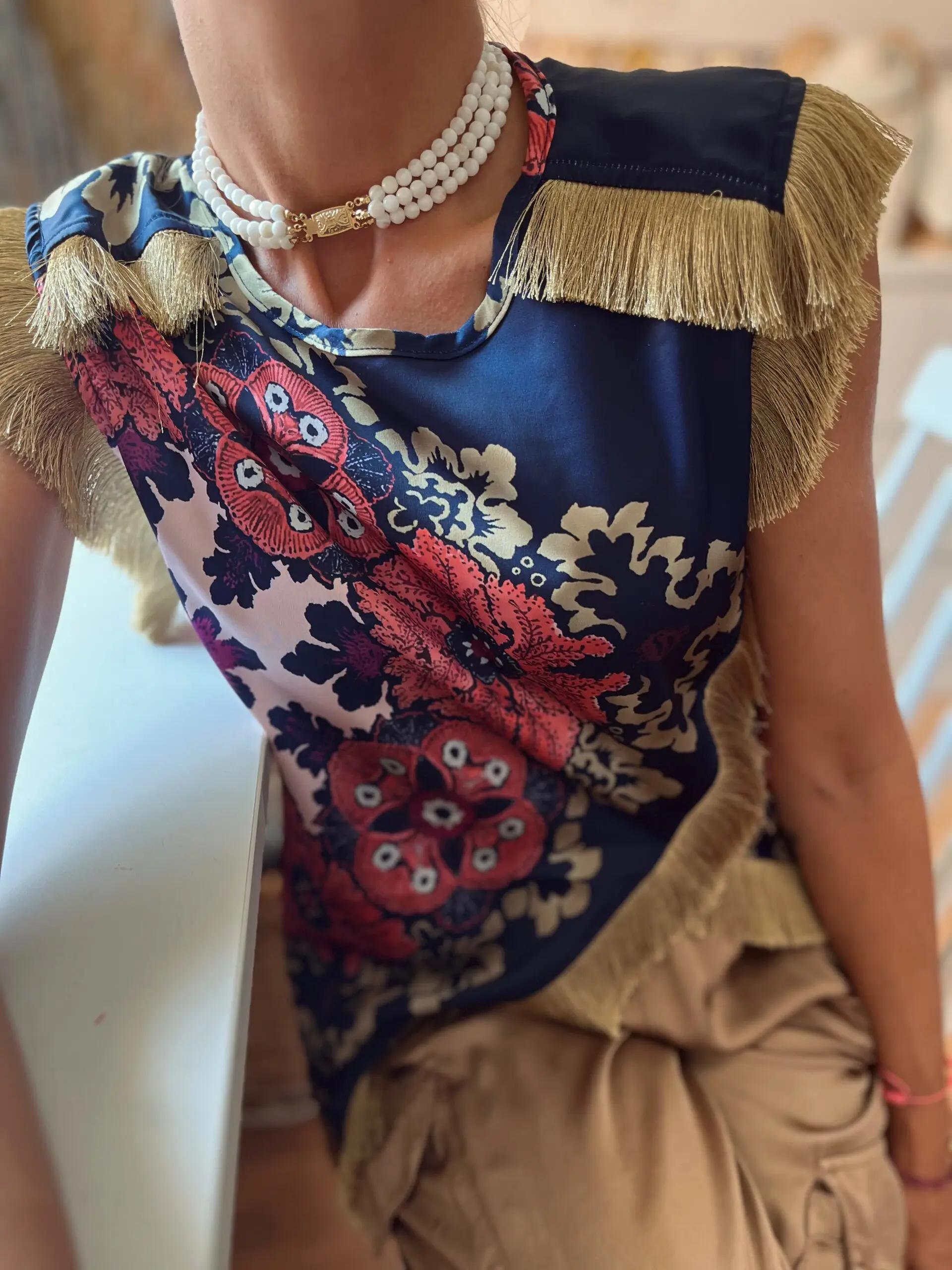 Top greta azul