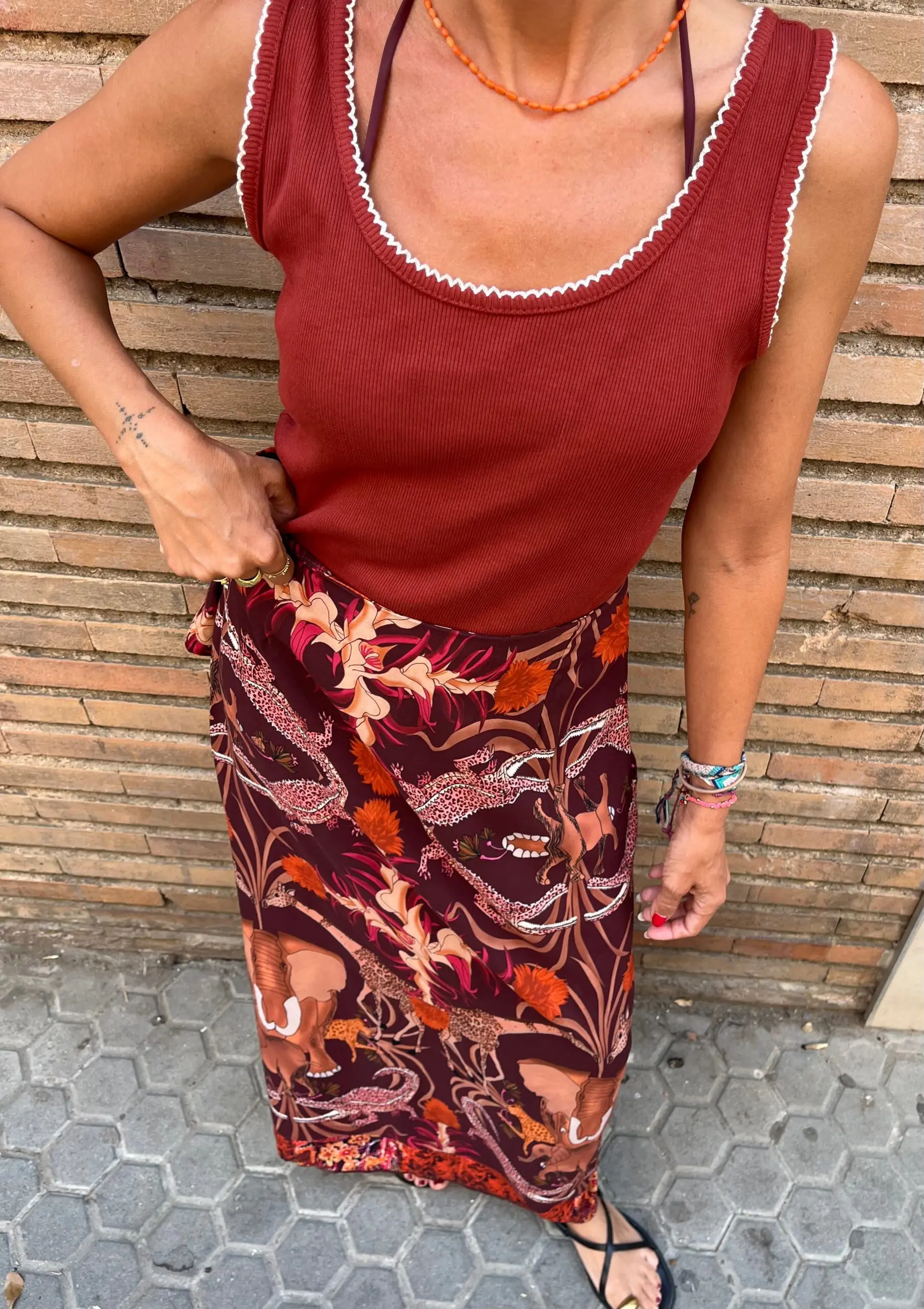 Falda pareo print - Imagen 2