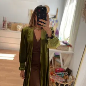 Abrigo terciopelo verde