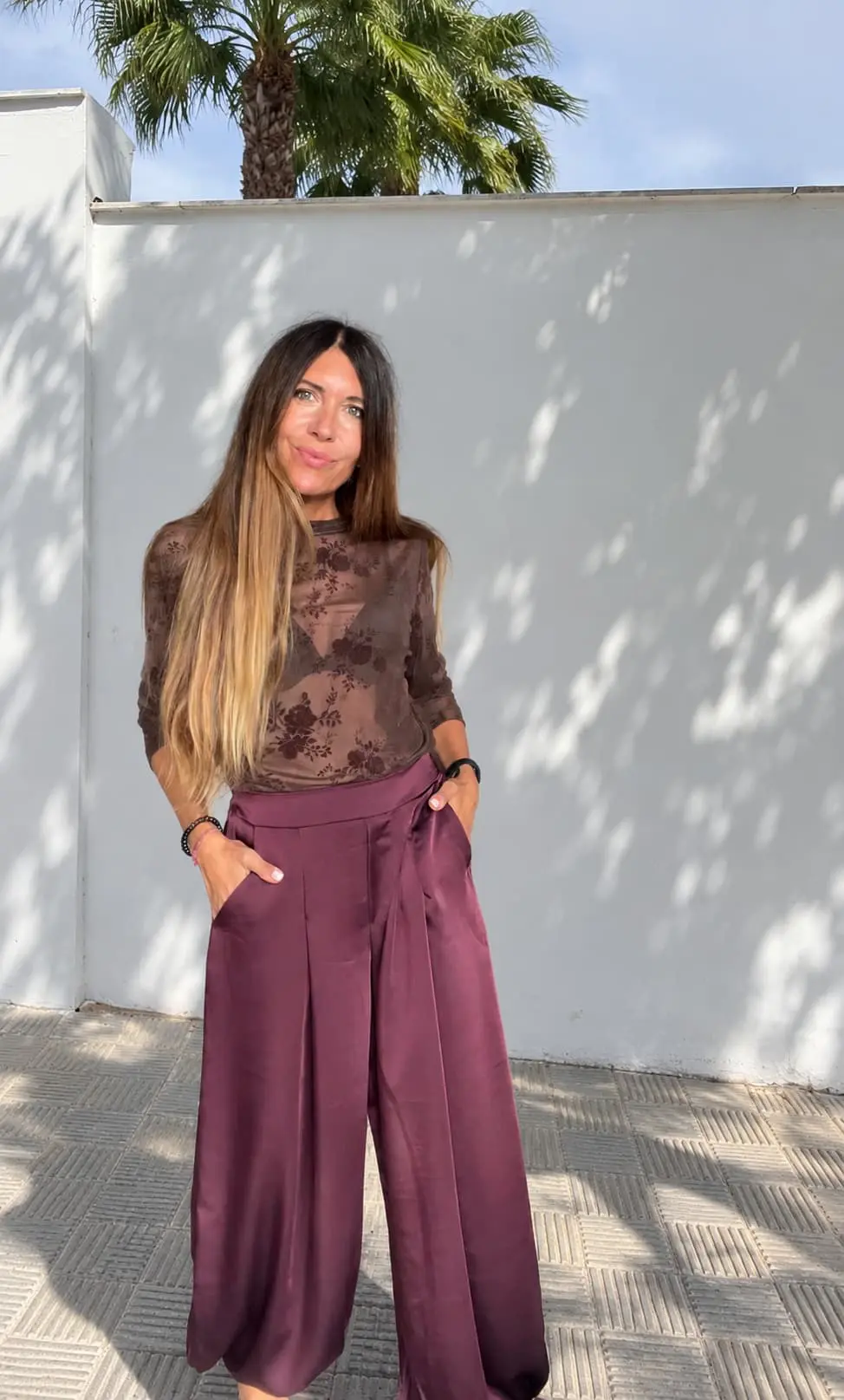 Pantalón jogger berenjena