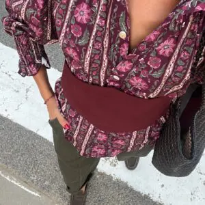 Camisa burgundy flores