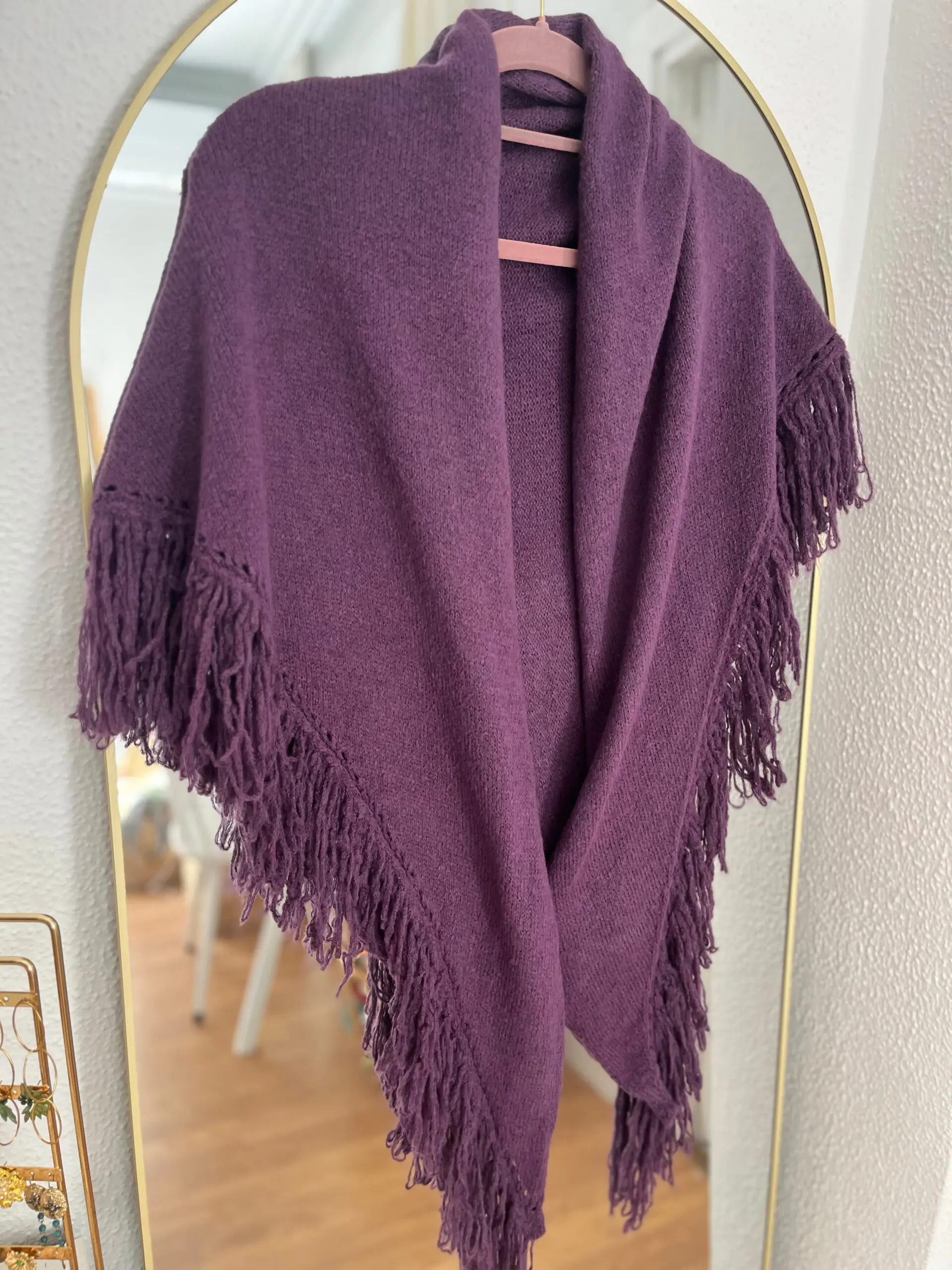 Poncho en pico berenjena - Imagen 3